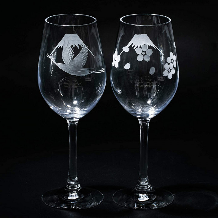 TABURO - Wine Glasses Mount Fuji (Edo Kiriko) TB0080-32/0080-33