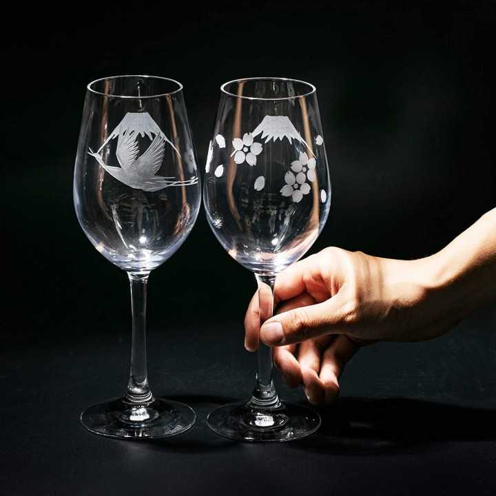 Verres à Pied Mont Fuji (Edo Kiriko) | Cookingsan.com