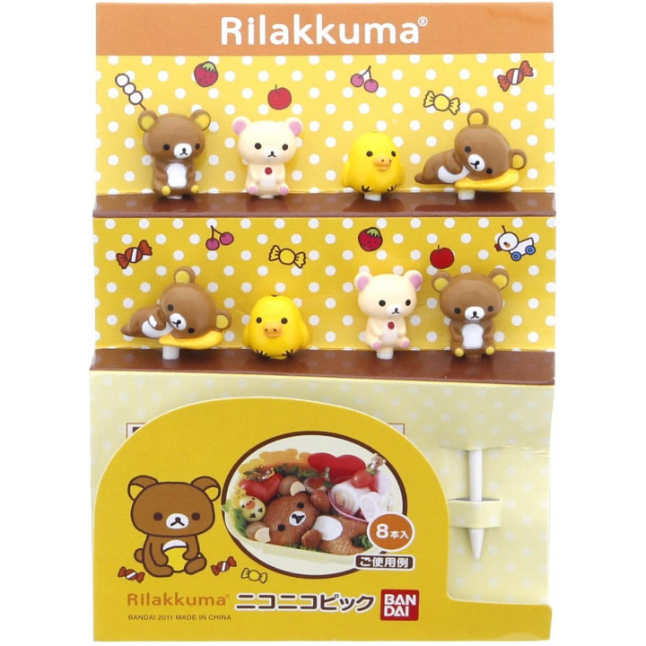 TORUNE - RILAKKUMA Food Picks for Bento x8