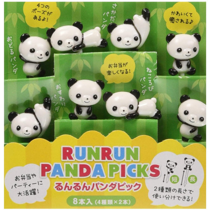 TORUNE - Panda Food Picks for Bento x8