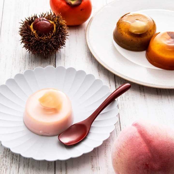 Puddings-Gelées Pêche/Châtaigne/Kaki | Cookingsan.com