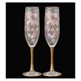 ADERIA - Champagne Flutes Sakura (cherry blossoms) x2
