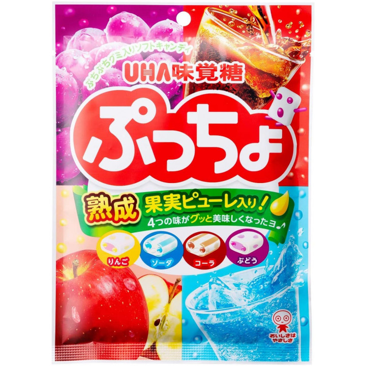 UHA MIKAKUTO - PUCHO Grape/Cola/Soda/Apple Gummies 93g
