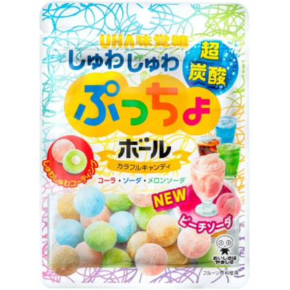 UHA MIKAKUTO - PUCHO Cola/Soda/Peach Soda/Melon Soda Gummies 50g