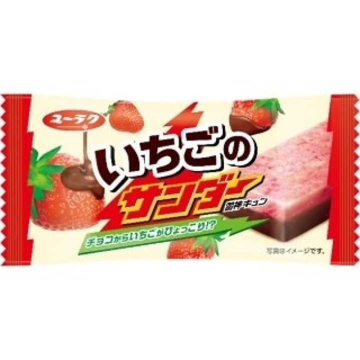 YURAKU SEIKA - BLACK THUNDER Barre Chocolatée à la Fraise