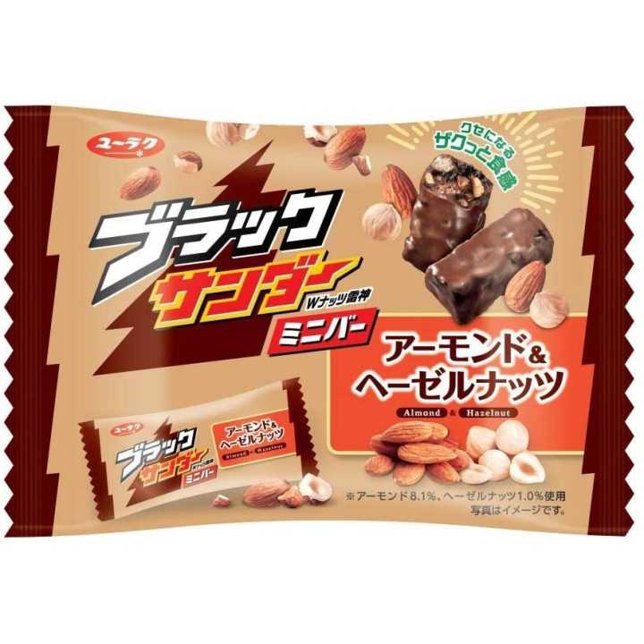 YURAKU SEIKA - BLACK THUNDER Sachet de Mini-Barres Chocolatées Amande & Noisette 143g
