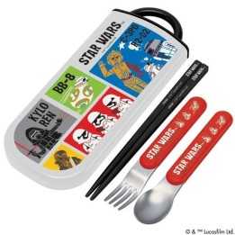 Skater - Star Wars: The Force Awaken Paper Cut Trio Set Sliding Type Chopsticks, Spoon and Fork Set