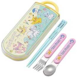 Skater - Pokemon New Retro Children's Trio Set (Chopsticks, Spoon, Fork)