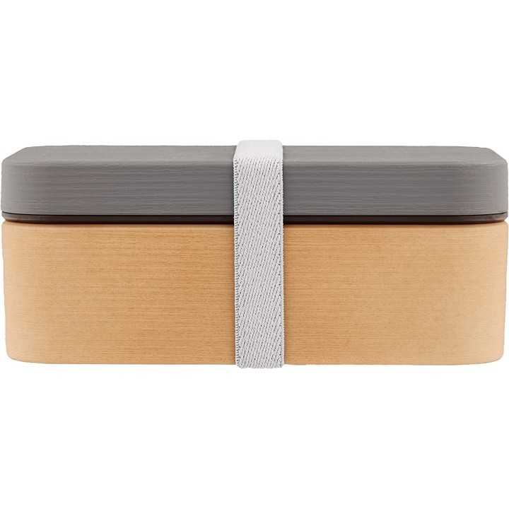 Showa - Boîte à bento Wood Grain Charcoal Gray| Cookingsan.com