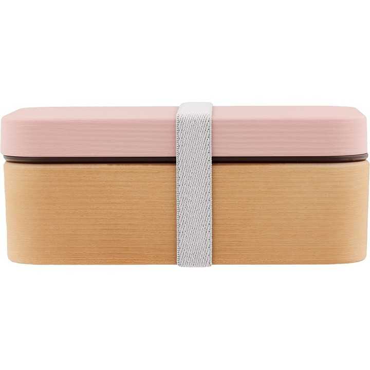 Showa - Bento Box Wood Grain Pink | Cookingsan.com