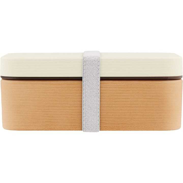 Showa - Bento Box Wood Grain White | Cookingsan.com