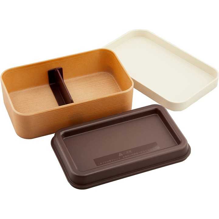Showa - Bento Box Wood Grain White | Cookingsan.com