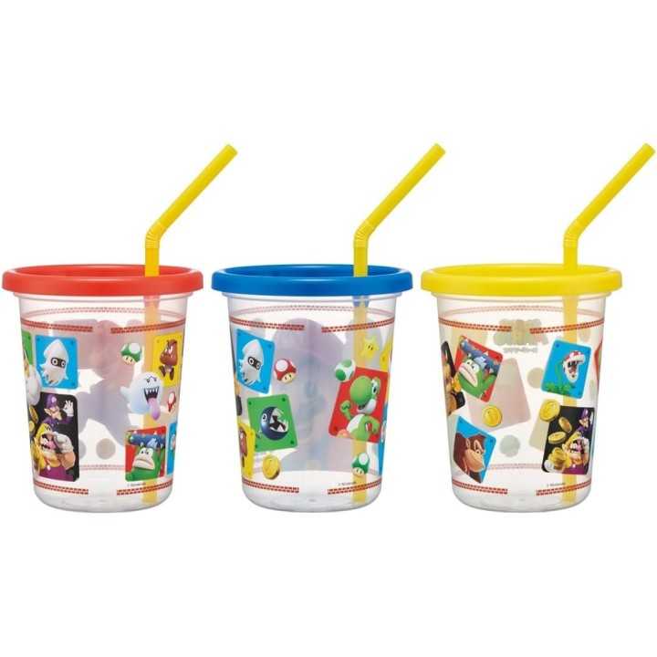 Lot de 3 verres à paille Super Mario, 320 ml, Skater, importés du Japon