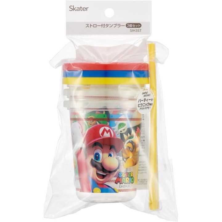 Lot de 3 verres à paille Super Mario, 320 ml, Skater, importés du Japon