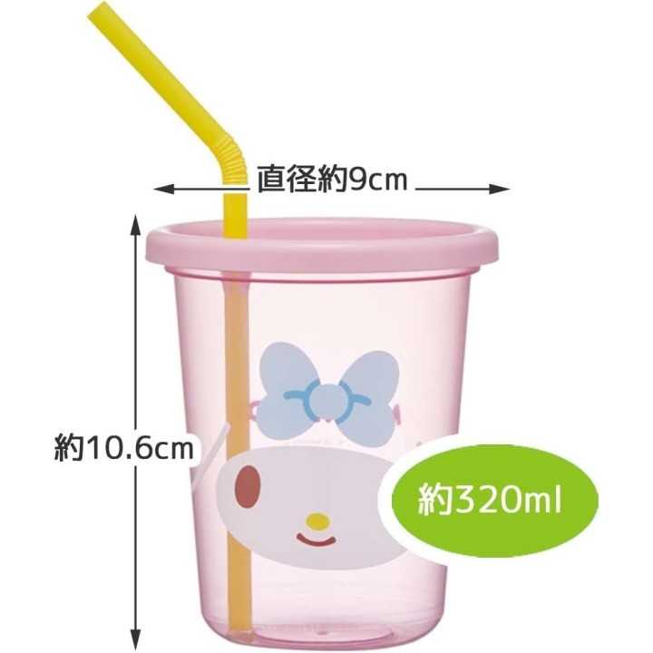 Set di bicchieri in paglia My Melody Kuromi, 3 pezzi da 320 ml, Skater, importato dal Giappone