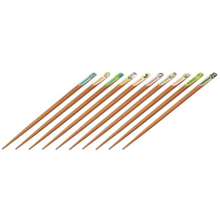 Coffret cadeau de baguettes Pokémon de type Plante, 5 paires de 21 cm, importées du Japon