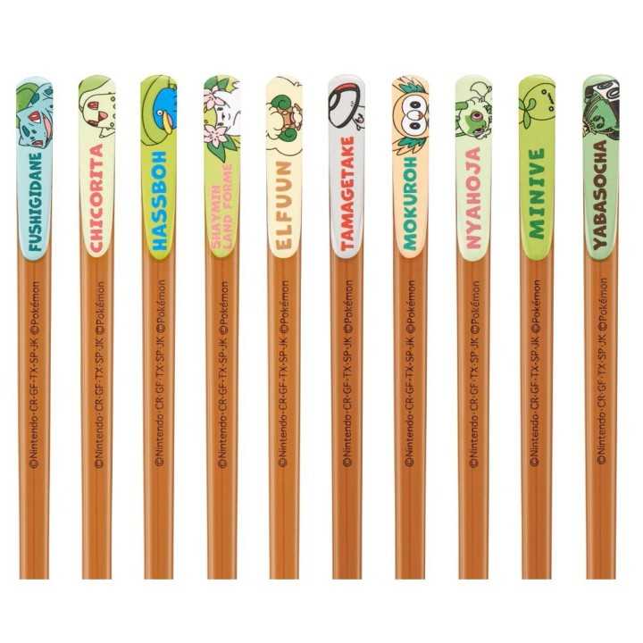 Coffret cadeau de baguettes Pokémon de type Plante, 5 paires de 21 cm, importées du Japon