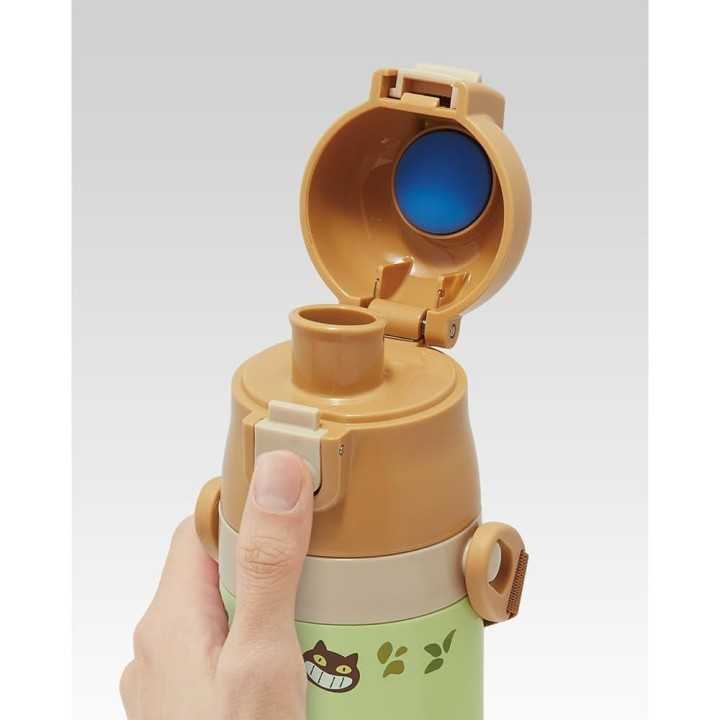 Totoro-Katzenbus-Kinder-Trinkflasche, 470 ml, Edelstahl, Skater, Import aus Japan