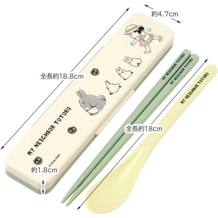 Skater Totoro Essstäbchen- und Löffelset 18 cm CCS3SAAG-A Import aus Japan