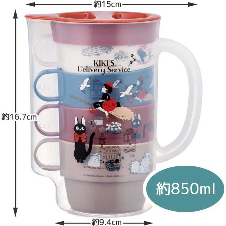 Kiki Stapelbecher-Set „Skater“, 4-teilig, Studio Ghibli, Import aus Japan