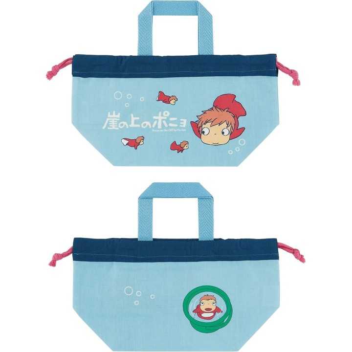 Sac à lunch Ponyo, sac à cordon de type « skater », sac à bento, importé du Japon